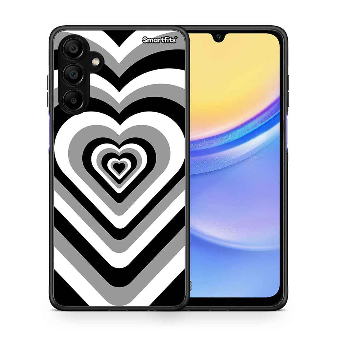 Θήκη Samsung Galaxy A15 5G Black Hearts από τη Smartfits με σχέδιο στο πίσω μέρος και μαύρο περίβλημα | Samsung Galaxy A15 5G Black Hearts case with colorful back and black bezels