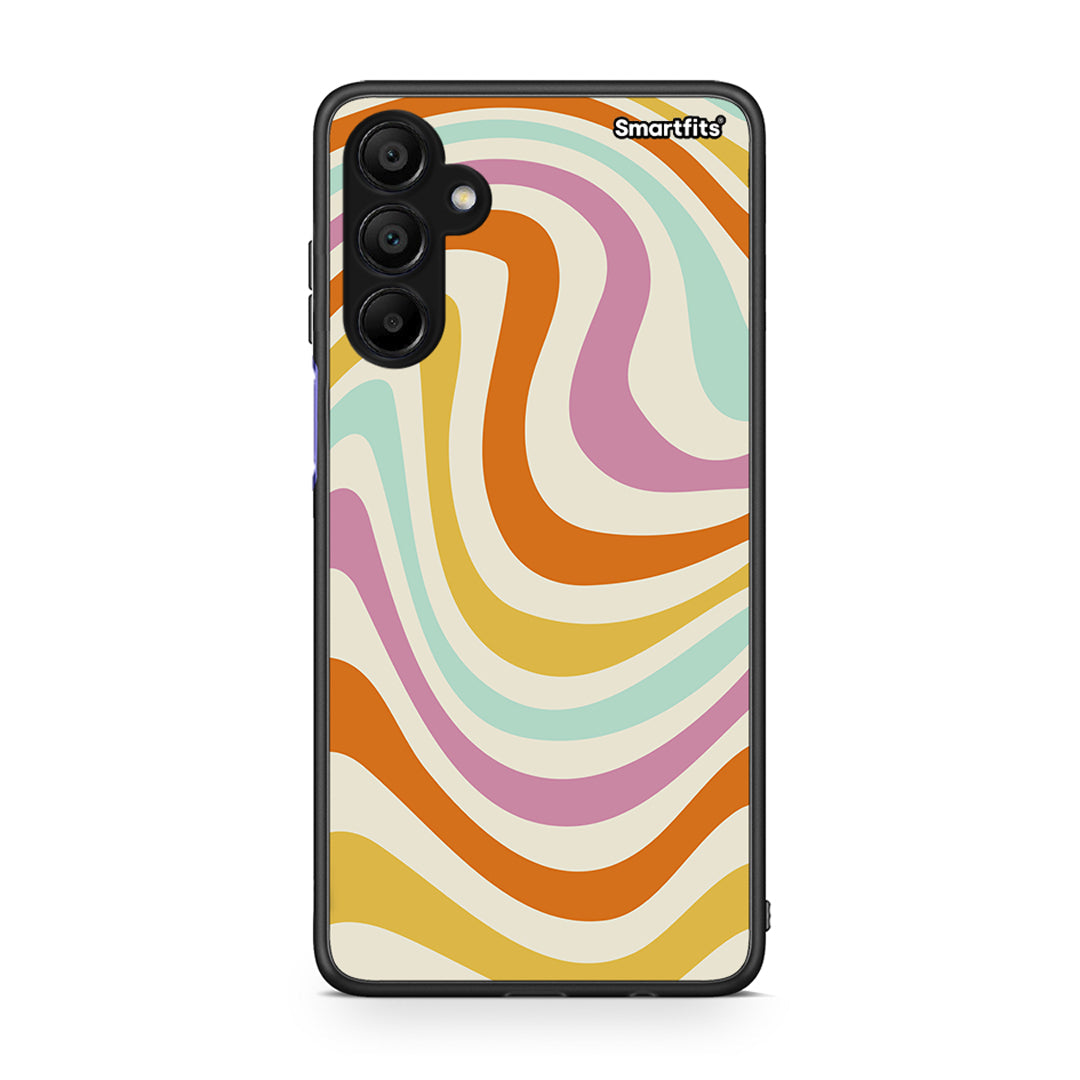 Samsung Galaxy A15 5G Colourful Waves θήκη από τη Smartfits με σχέδιο στο πίσω μέρος και μαύρο περίβλημα | Smartphone case with colorful back and black bezels by Smartfits