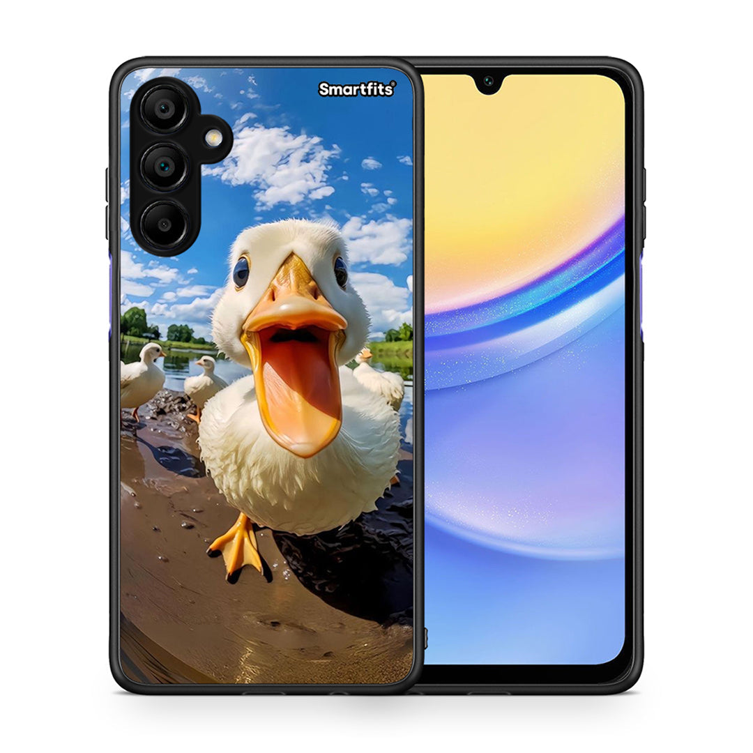 Θήκη Samsung Galaxy A15 5G Duck Face από τη Smartfits με σχέδιο στο πίσω μέρος και μαύρο περίβλημα | Samsung Galaxy A15 5G Duck Face case with colorful back and black bezels
