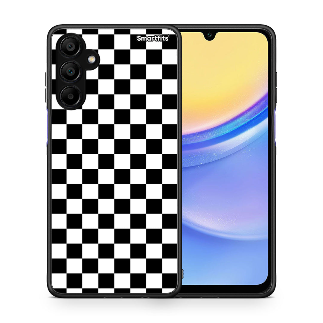 Θήκη Samsung Galaxy A15 5G Squares Geometric από τη Smartfits με σχέδιο στο πίσω μέρος και μαύρο περίβλημα | Samsung Galaxy A15 5G Squares Geometric case with colorful back and black bezels