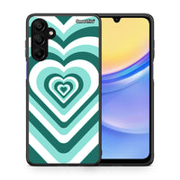 Thumbnail for Θήκη Samsung Galaxy A15 5G Green Hearts από τη Smartfits με σχέδιο στο πίσω μέρος και μαύρο περίβλημα | Samsung Galaxy A15 5G Green Hearts case with colorful back and black bezels