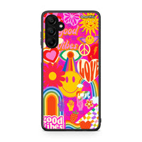 Thumbnail for Samsung Galaxy A15 5G Hippie Love θήκη από τη Smartfits με σχέδιο στο πίσω μέρος και μαύρο περίβλημα | Smartphone case with colorful back and black bezels by Smartfits