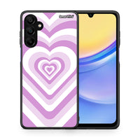 Thumbnail for Θήκη Samsung Galaxy A15 5G Lilac Hearts από τη Smartfits με σχέδιο στο πίσω μέρος και μαύρο περίβλημα | Samsung Galaxy A15 5G Lilac Hearts case with colorful back and black bezels