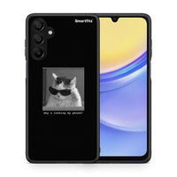 Thumbnail for Θήκη Samsung Galaxy A15 5G Meme Cat από τη Smartfits με σχέδιο στο πίσω μέρος και μαύρο περίβλημα | Samsung Galaxy A15 5G Meme Cat case with colorful back and black bezels