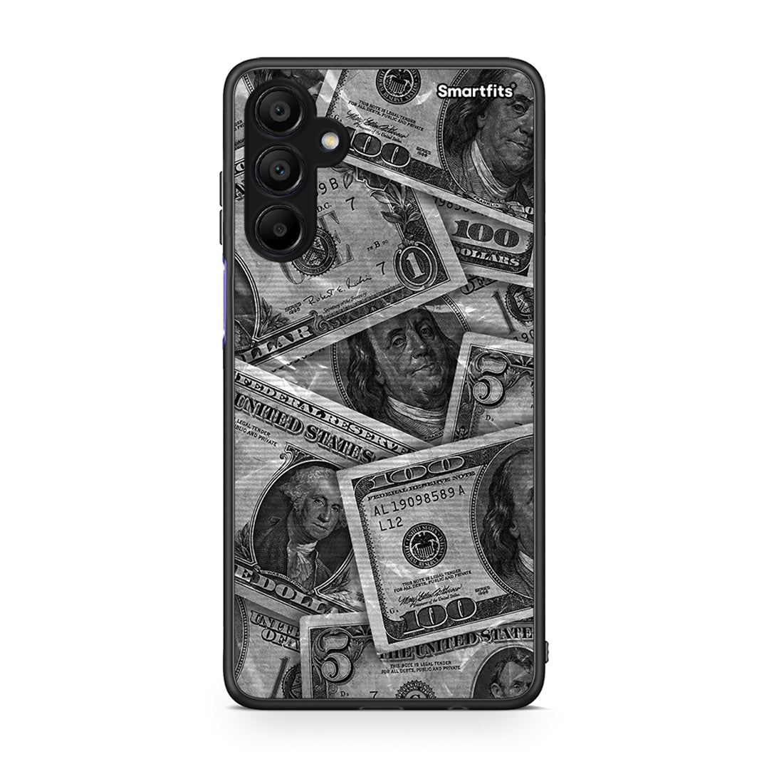 Samsung Galaxy A15 5G Money Dollars θήκη από τη Smartfits με σχέδιο στο πίσω μέρος και μαύρο περίβλημα | Smartphone case with colorful back and black bezels by Smartfits