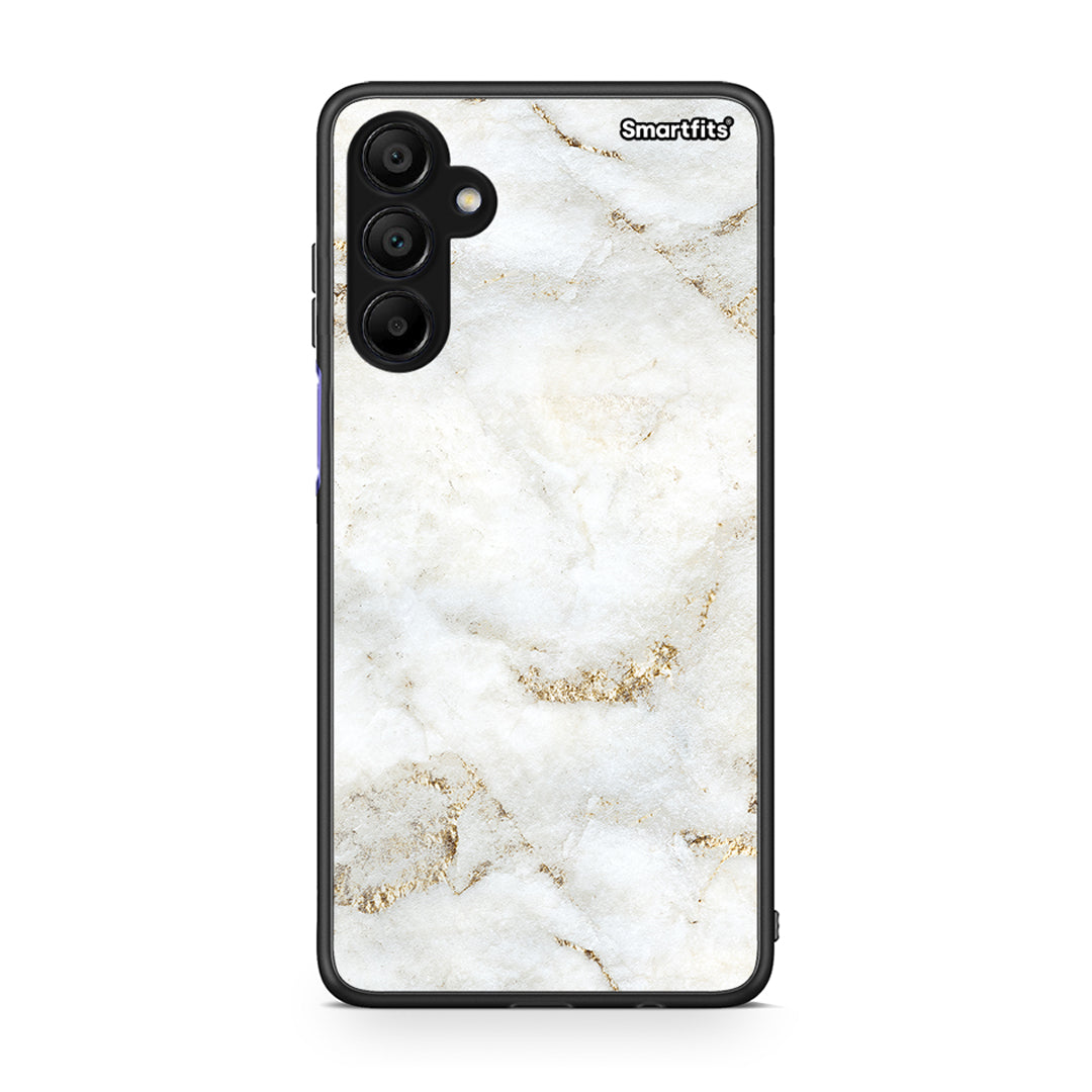 Samsung Galaxy A15 5G White Gold Marble θήκη από τη Smartfits με σχέδιο στο πίσω μέρος και μαύρο περίβλημα | Smartphone case with colorful back and black bezels by Smartfits