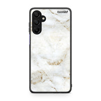 Thumbnail for Samsung Galaxy A15 5G White Gold Marble θήκη από τη Smartfits με σχέδιο στο πίσω μέρος και μαύρο περίβλημα | Smartphone case with colorful back and black bezels by Smartfits