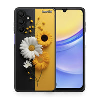 Thumbnail for Θήκη Samsung Galaxy A15 5G Yellow Daisies από τη Smartfits με σχέδιο στο πίσω μέρος και μαύρο περίβλημα | Samsung Galaxy A15 5G Yellow Daisies case with colorful back and black bezels