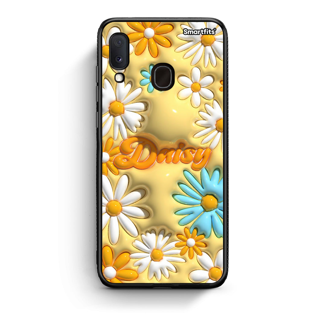 Samsung Galaxy M20 Bubble Daisies θήκη από τη Smartfits με σχέδιο στο πίσω μέρος και μαύρο περίβλημα | Smartphone case with colorful back and black bezels by Smartfits