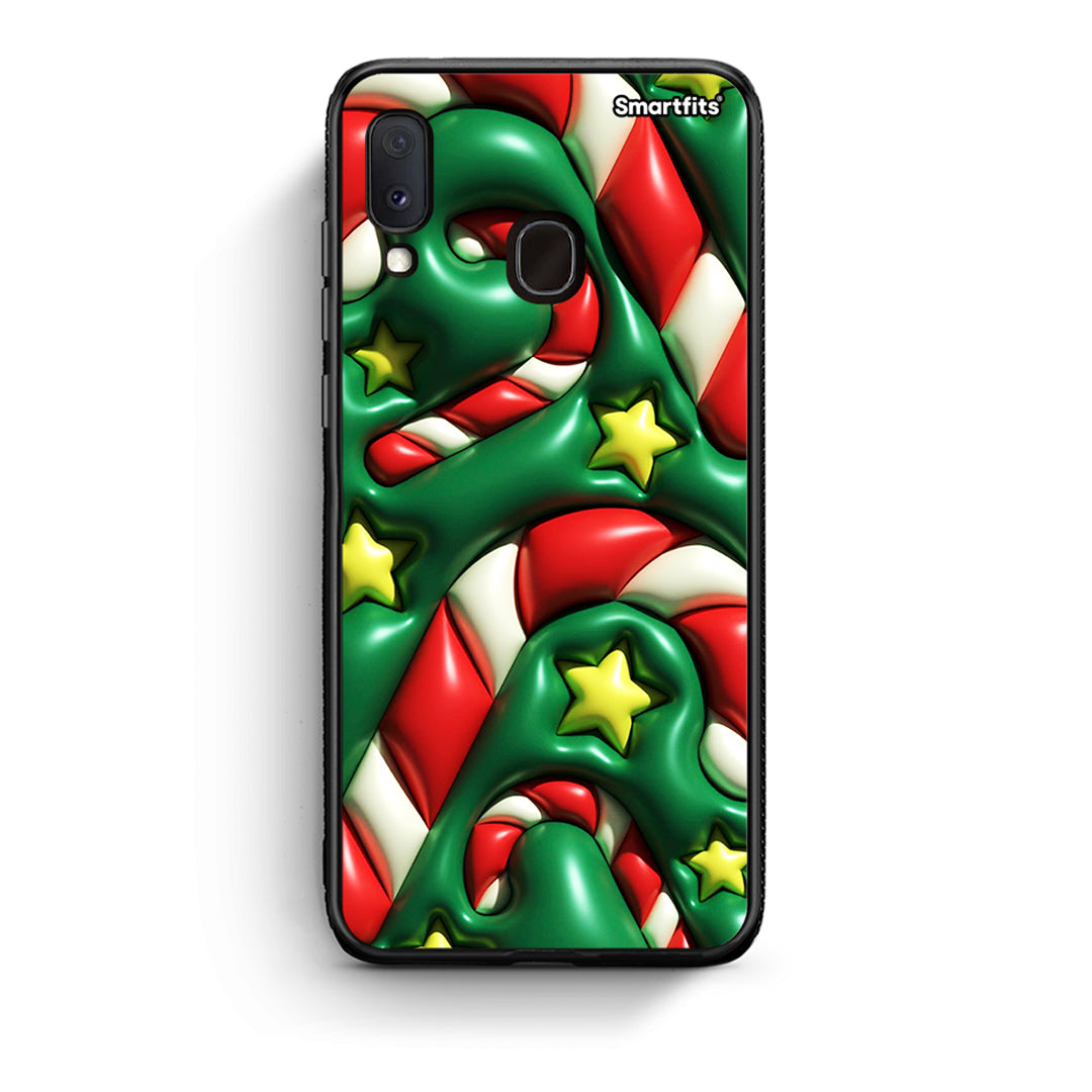 Samsung A20e Christmas Bubbles θήκη από τη Smartfits με σχέδιο στο πίσω μέρος και μαύρο περίβλημα | Smartphone case with colorful back and black bezels by Smartfits