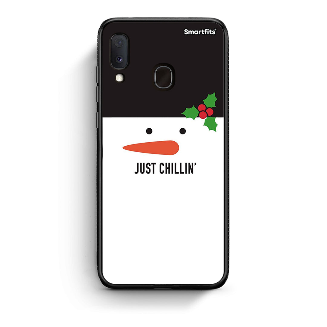 Samsung Galaxy M20 Christmas Chillin θήκη από τη Smartfits με σχέδιο στο πίσω μέρος και μαύρο περίβλημα | Smartphone case with colorful back and black bezels by Smartfits