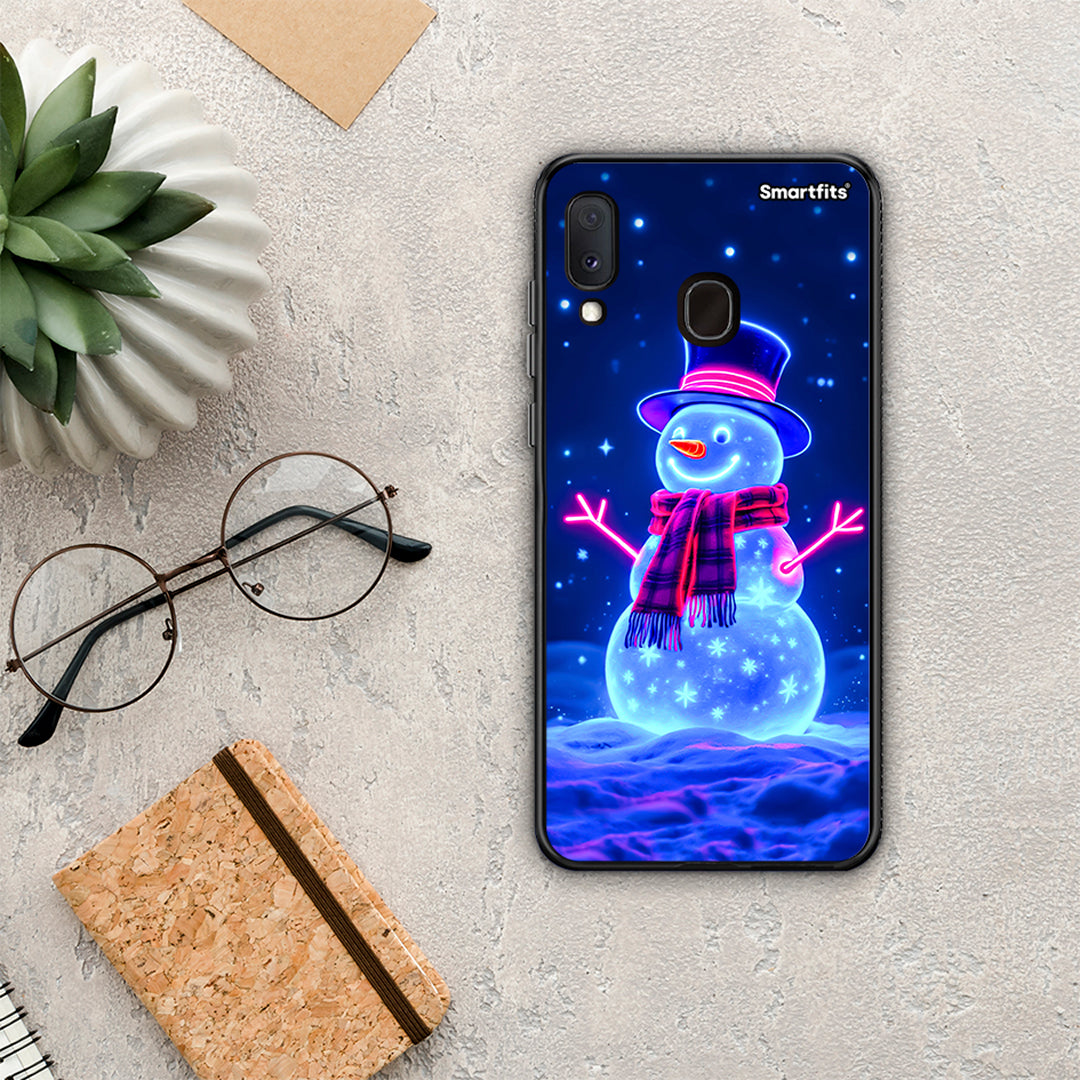 Christmas Neon Snowman - Samsung Galaxy A20e θήκη