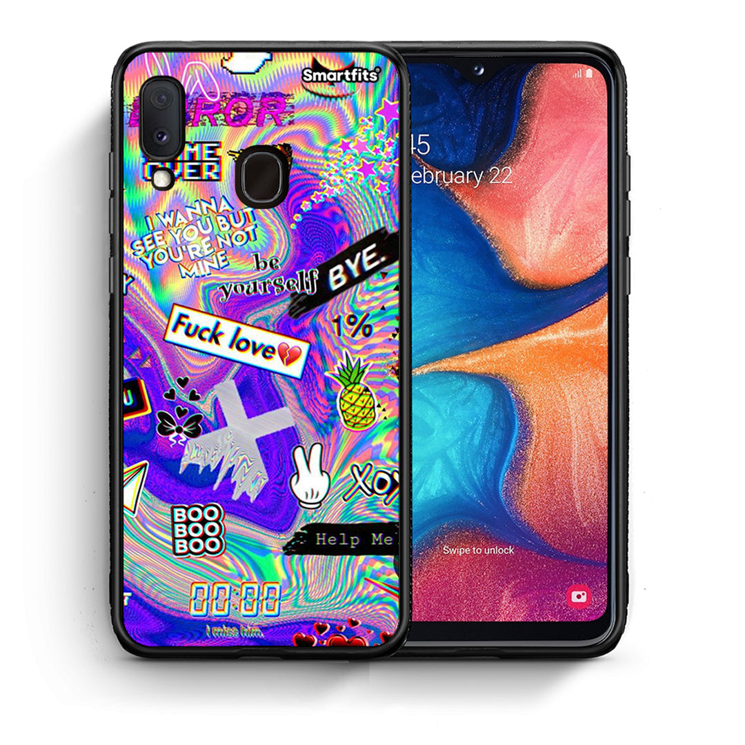 Θήκη Samsung Galaxy A30 Game Over από τη Smartfits με σχέδιο στο πίσω μέρος και μαύρο περίβλημα | Samsung Galaxy A30 Game Over case with colorful back and black bezels