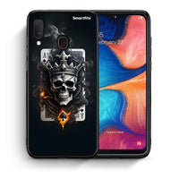 Thumbnail for Θήκη Samsung Galaxy M20 Skull King Ace από τη Smartfits με σχέδιο στο πίσω μέρος και μαύρο περίβλημα | Samsung Galaxy M20 Skull King Ace case with colorful back and black bezels