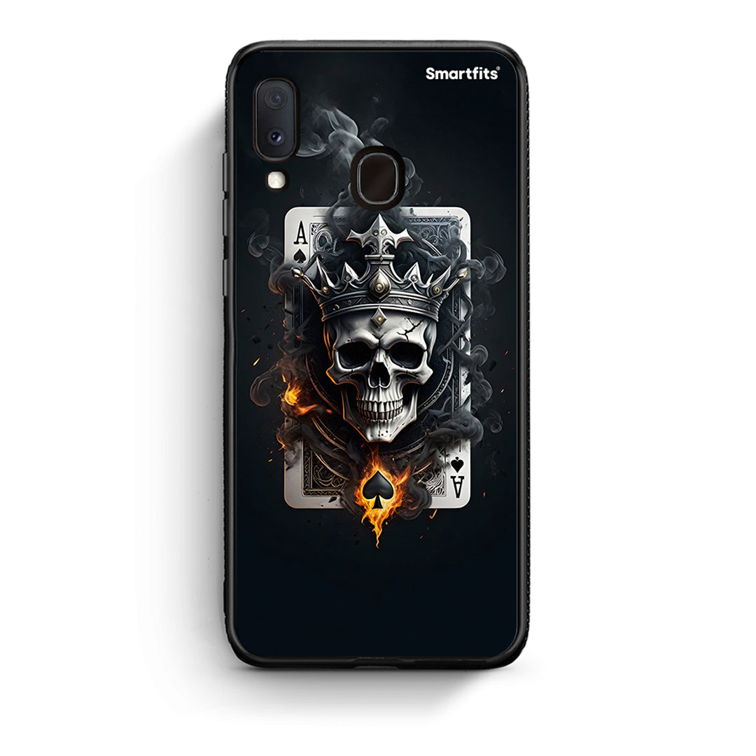 Samsung Galaxy M20 Skull King Ace θήκη από τη Smartfits με σχέδιο στο πίσω μέρος και μαύρο περίβλημα | Smartphone case with colorful back and black bezels by Smartfits