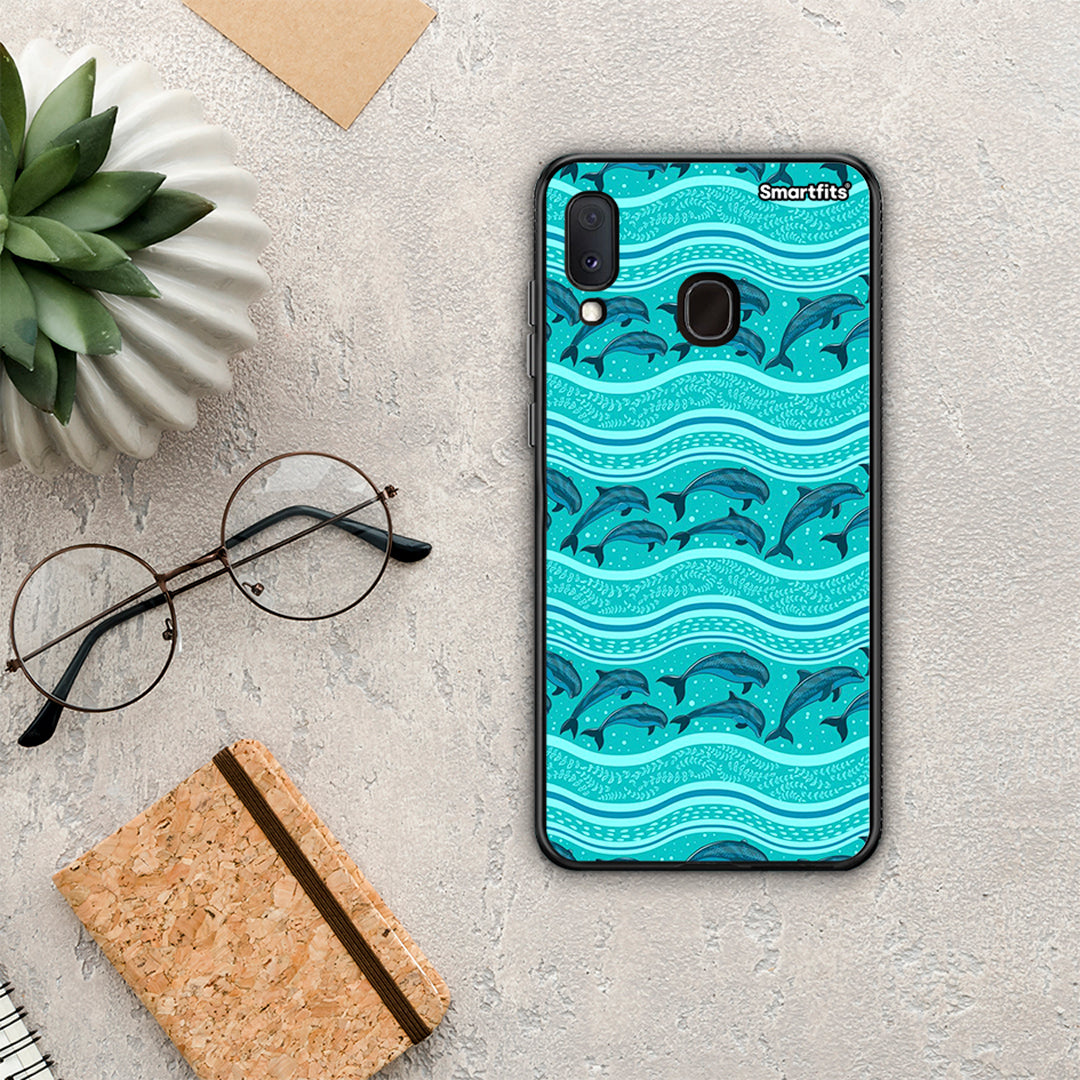 Swimming Dolphins - Samsung Galaxy A20E case