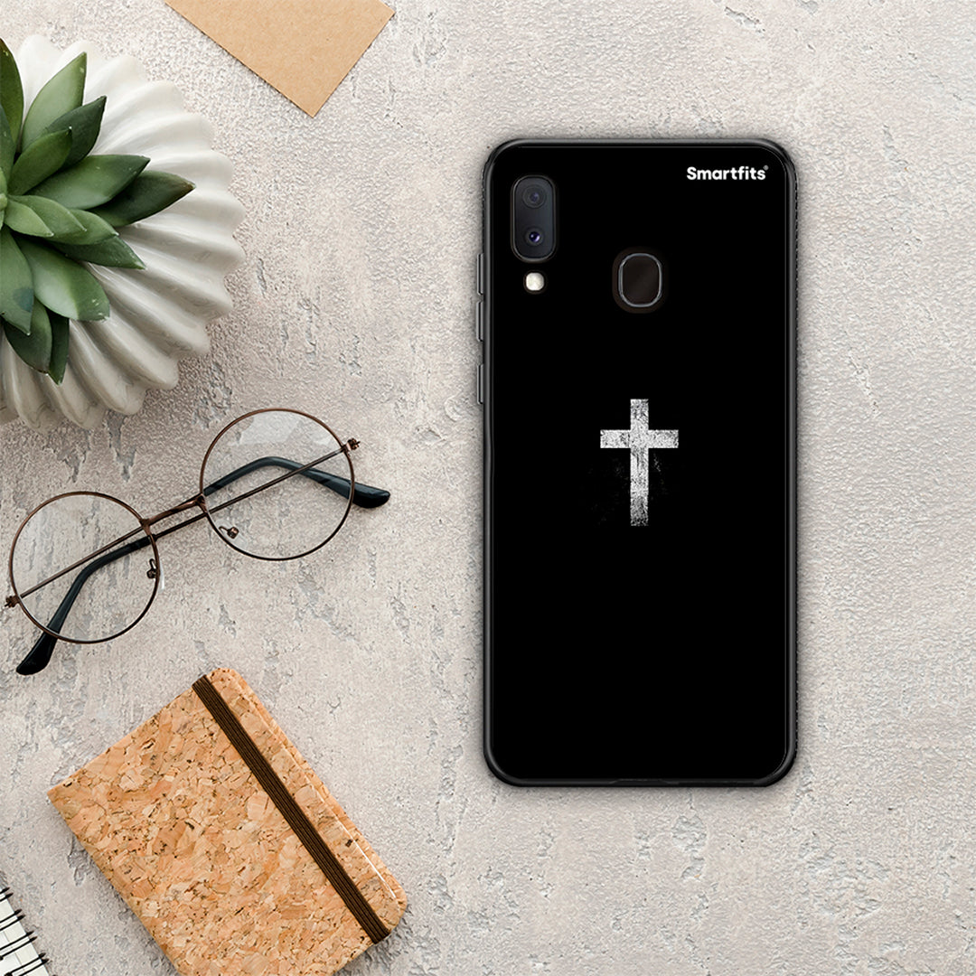 White Cross - Samsung Galaxy M20 θήκη