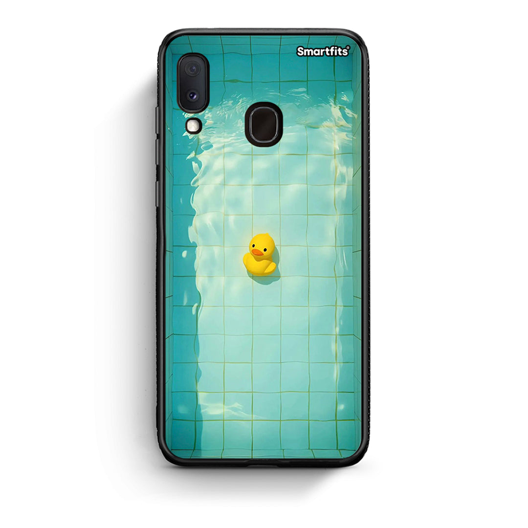 Samsung Galaxy A30 Yellow Duck θήκη από τη Smartfits με σχέδιο στο πίσω μέρος και μαύρο περίβλημα | Smartphone case with colorful back and black bezels by Smartfits