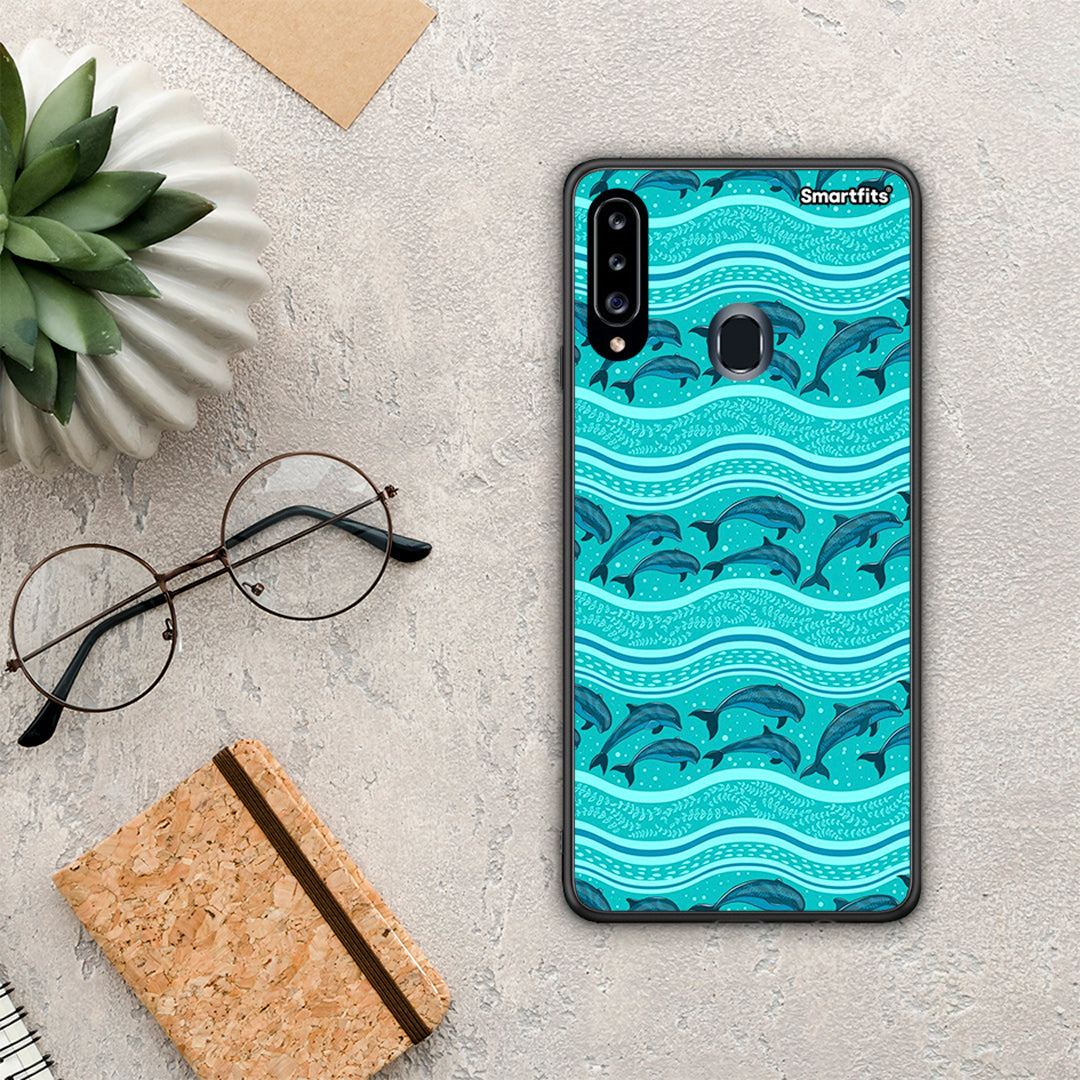 Swimming Dolphins - Samsung Galaxy A20S case