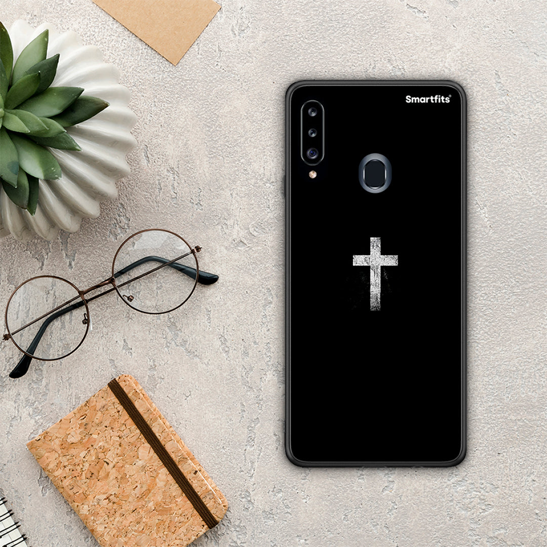 White Cross - Samsung Galaxy A20s θήκη