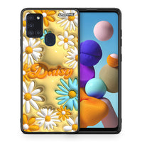 Thumbnail for Θήκη Samsung A21s Bubble Daisies από τη Smartfits με σχέδιο στο πίσω μέρος και μαύρο περίβλημα | Samsung A21s Bubble Daisies case with colorful back and black bezels