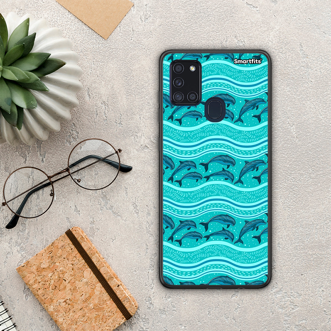 Swimming Dolphins - Samsung Galaxy A21S case