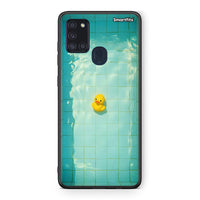 Thumbnail for Samsung A21s Yellow Duck θήκη από τη Smartfits με σχέδιο στο πίσω μέρος και μαύρο περίβλημα | Smartphone case with colorful back and black bezels by Smartfits