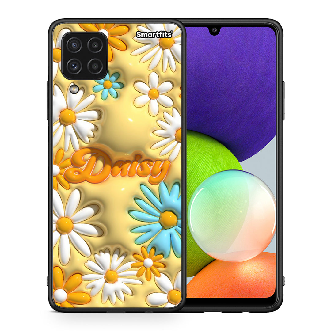 Θήκη Samsung A22 4G Bubble Daisies από τη Smartfits με σχέδιο στο πίσω μέρος και μαύρο περίβλημα | Samsung A22 4G Bubble Daisies case with colorful back and black bezels