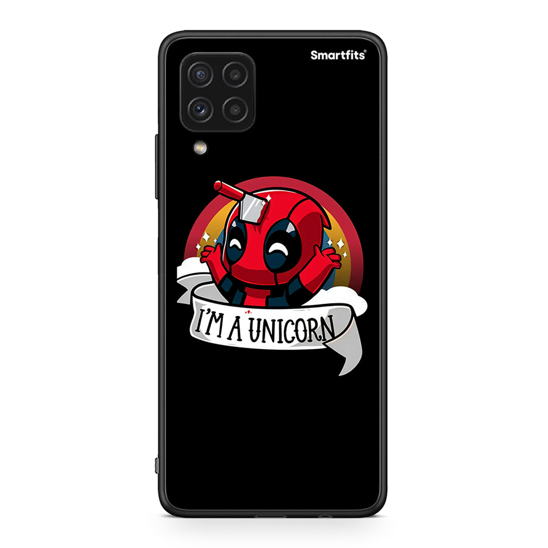 Samsung A22 4G Unicorn Deadpool θήκη από τη Smartfits με σχέδιο στο πίσω μέρος και μαύρο περίβλημα | Smartphone case with colorful back and black bezels by Smartfits