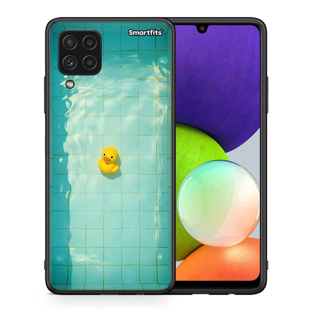 Θήκη Samsung A22 4G Yellow Duck από τη Smartfits με σχέδιο στο πίσω μέρος και μαύρο περίβλημα | Samsung A22 4G Yellow Duck case with colorful back and black bezels