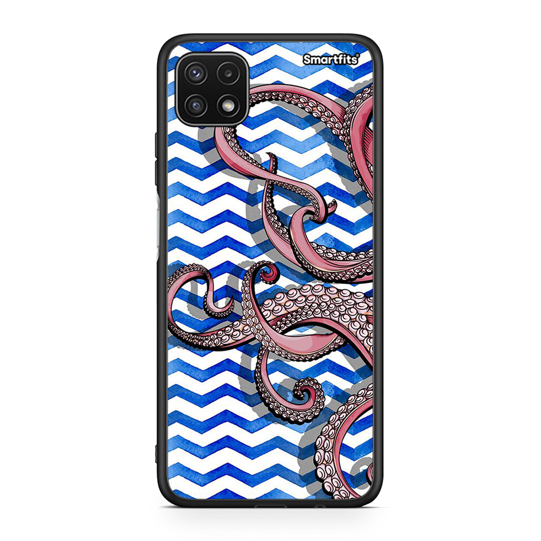 Samsung A22 5G Chevron Devilfish θήκη από τη Smartfits με σχέδιο στο πίσω μέρος και μαύρο περίβλημα | Smartphone case with colorful back and black bezels by Smartfits