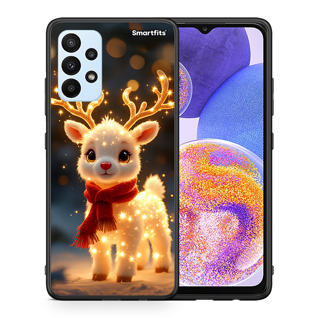 Θήκη Samsung A23 Christmas Cutie από τη Smartfits με σχέδιο στο πίσω μέρος και μαύρο περίβλημα | Samsung A23 Christmas Cutie case with colorful back and black bezels