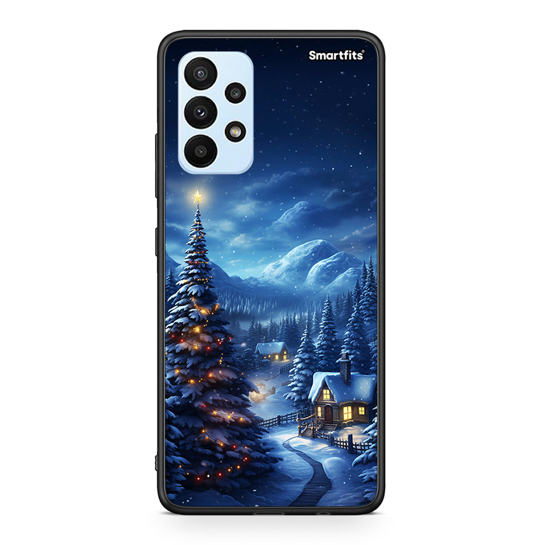 Samsung A23 Christmas Scenery θήκη από τη Smartfits με σχέδιο στο πίσω μέρος και μαύρο περίβλημα | Smartphone case with colorful back and black bezels by Smartfits