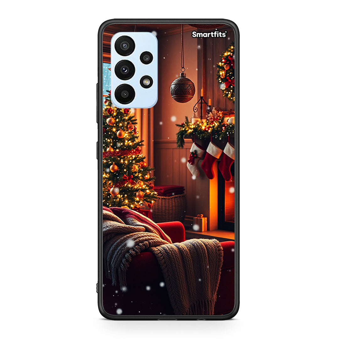 Samsung A23 Home For Christmas θήκη από τη Smartfits με σχέδιο στο πίσω μέρος και μαύρο περίβλημα | Smartphone case with colorful back and black bezels by Smartfits