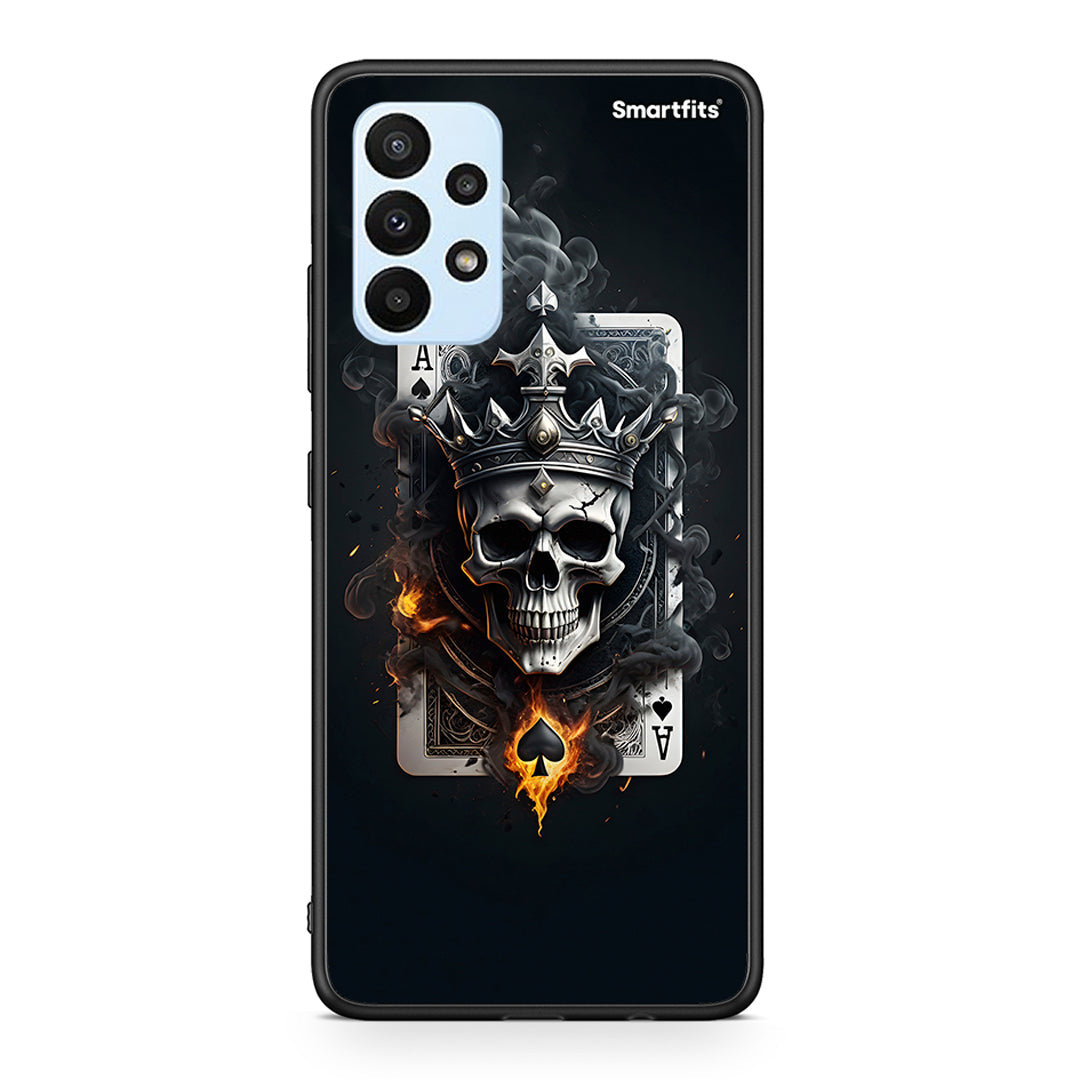 Samsung A23 Skull King Ace θήκη από τη Smartfits με σχέδιο στο πίσω μέρος και μαύρο περίβλημα | Smartphone case with colorful back and black bezels by Smartfits