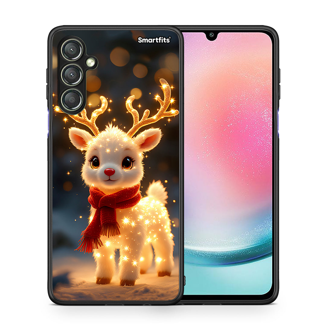 Θήκη Samsung Galaxy A24 4G Christmas Cutie από τη Smartfits με σχέδιο στο πίσω μέρος και μαύρο περίβλημα | Samsung Galaxy A24 4G Christmas Cutie Case with Colorful Back and Black Bezels