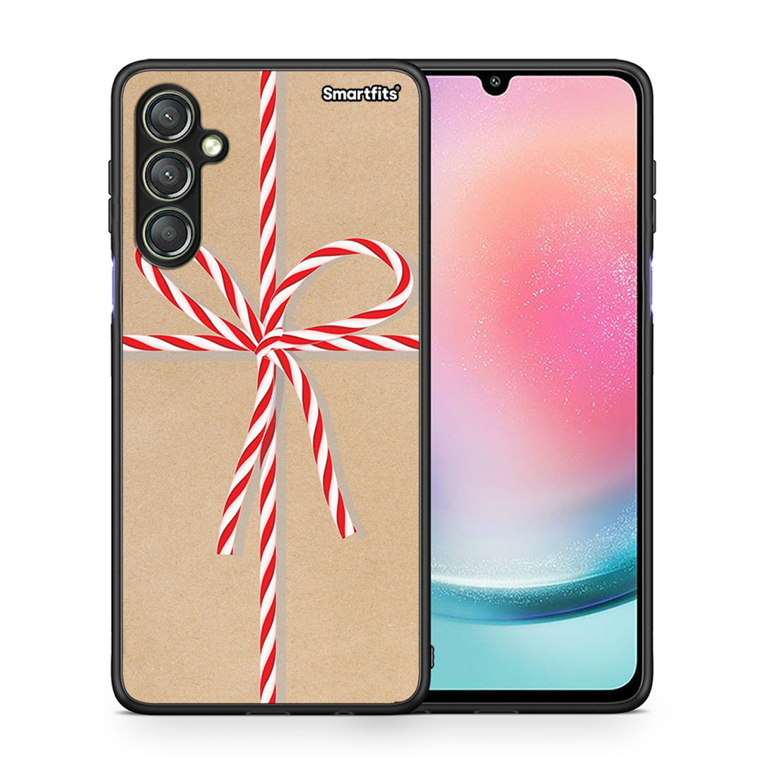 Θήκη Samsung Galaxy A24 4G Christmas Gift από τη Smartfits με σχέδιο στο πίσω μέρος και μαύρο περίβλημα | Samsung Galaxy A24 4G Christmas Gift Case with Colorful Back and Black Bezels