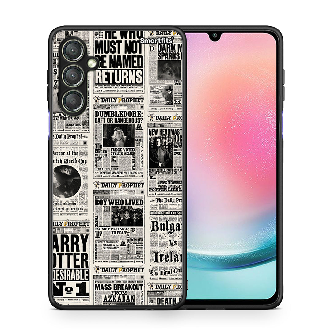 Θήκη Samsung Galaxy A24 4G Harry Paper από τη Smartfits με σχέδιο στο πίσω μέρος και μαύρο περίβλημα | Samsung Galaxy A24 4G Harry Paper Case with Colorful Back and Black Bezels