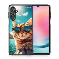 Thumbnail for Θήκη Samsung Galaxy A24 4G Summer Cat από τη Smartfits με σχέδιο στο πίσω μέρος και μαύρο περίβλημα | Samsung Galaxy A24 4G Summer Cat Case with Colorful Back and Black Bezels