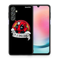 Thumbnail for Θήκη Samsung Galaxy A24 4G Unicorn Deadpool από τη Smartfits με σχέδιο στο πίσω μέρος και μαύρο περίβλημα | Samsung Galaxy A24 4G Unicorn Deadpool Case with Colorful Back and Black Bezels