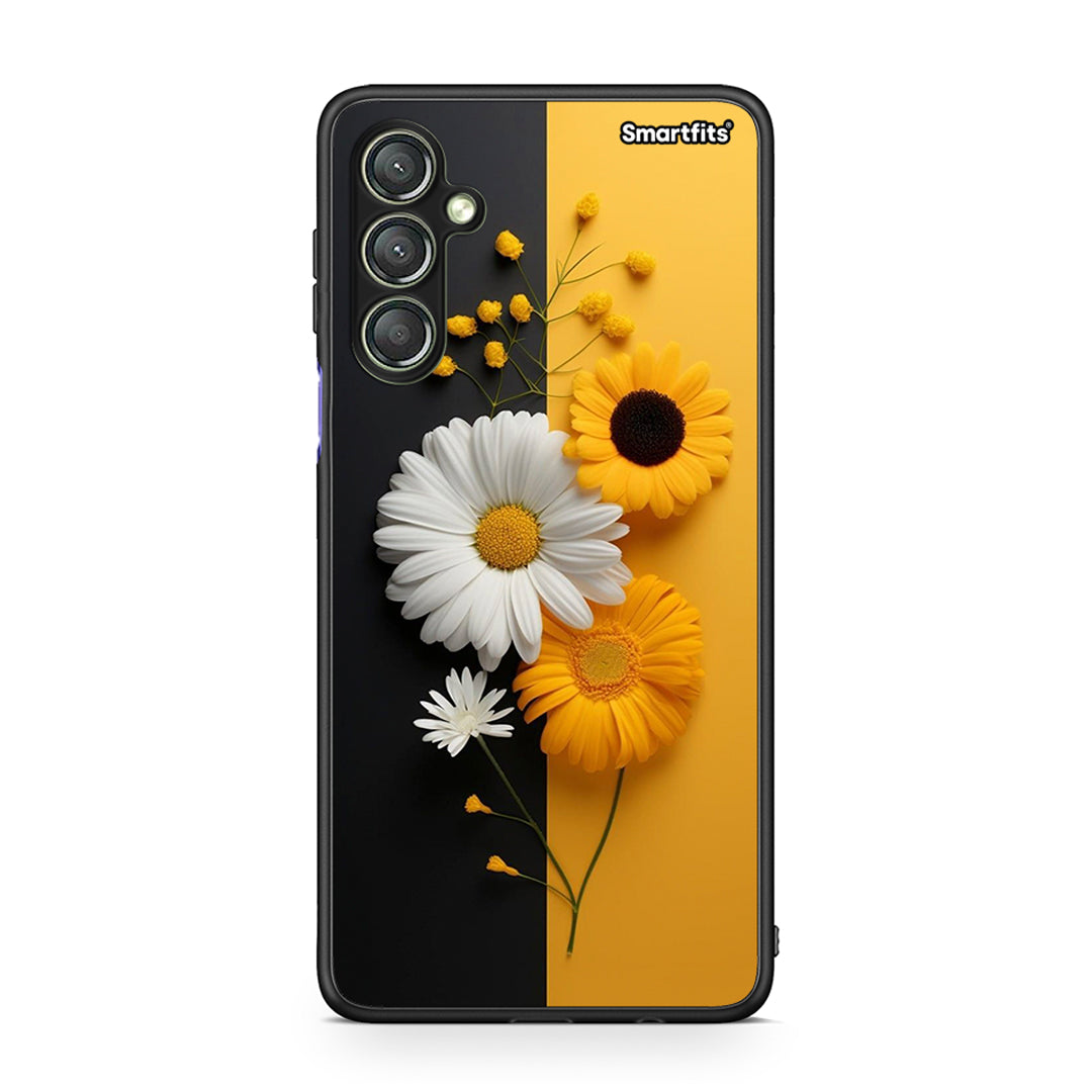 Θήκη Samsung Galaxy A24 4G Yellow Daisies από τη Smartfits με σχέδιο στο πίσω μέρος και μαύρο περίβλημα | Samsung Galaxy A24 4G Yellow Daisies Case with Colorful Back and Black Bezels