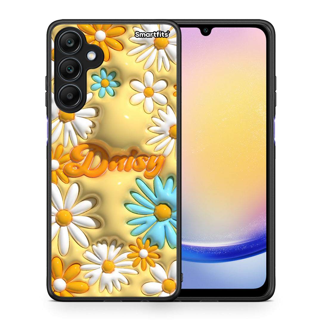 Θήκη Samsung Galaxy A25 5G Bubble Daisies από τη Smartfits με σχέδιο στο πίσω μέρος και μαύρο περίβλημα | Samsung Galaxy A25 5G Bubble Daisies case with colorful back and black bezels