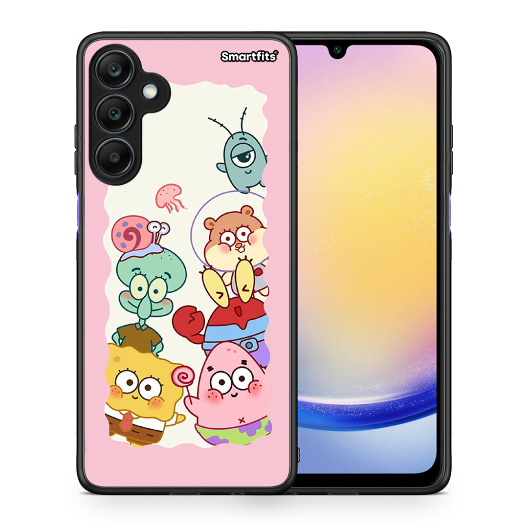 Θήκη Samsung Galaxy A25 5G Cute Companion από τη Smartfits με σχέδιο στο πίσω μέρος και μαύρο περίβλημα | Samsung Galaxy A25 5G Cute Companion case with colorful back and black bezels