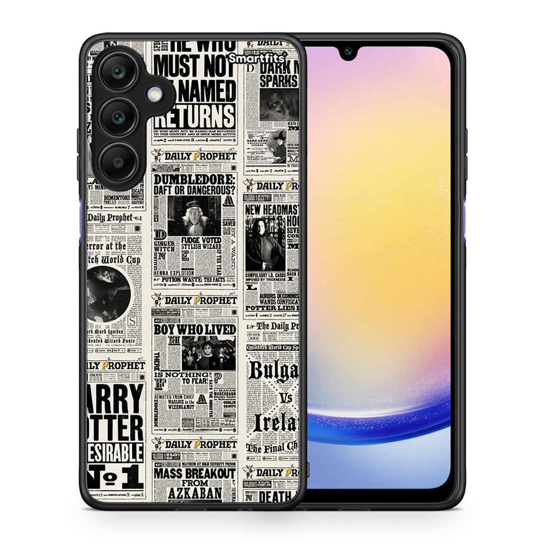 Θήκη Samsung Galaxy A25 5G Harry Paper από τη Smartfits με σχέδιο στο πίσω μέρος και μαύρο περίβλημα | Samsung Galaxy A25 5G Harry Paper case with colorful back and black bezels