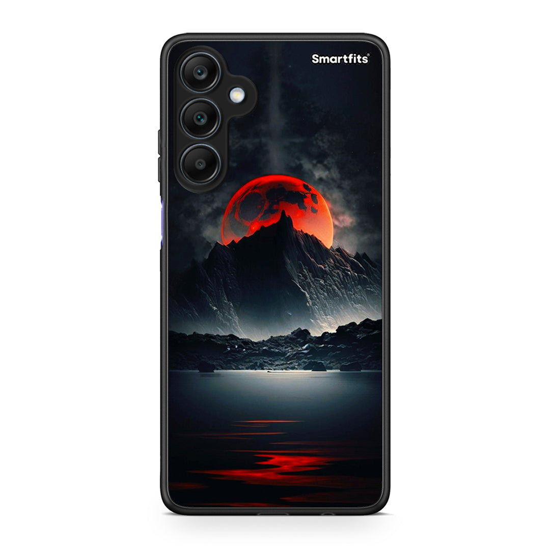 Samsung Galaxy A25 5G Red Full Moon θήκη από τη Smartfits με σχέδιο στο πίσω μέρος και μαύρο περίβλημα | Smartphone case with colorful back and black bezels by Smartfits