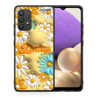 Thumbnail for Θήκη Samsung A32 4G Bubble Daisies από τη Smartfits με σχέδιο στο πίσω μέρος και μαύρο περίβλημα | Samsung A32 4G Bubble Daisies case with colorful back and black bezels