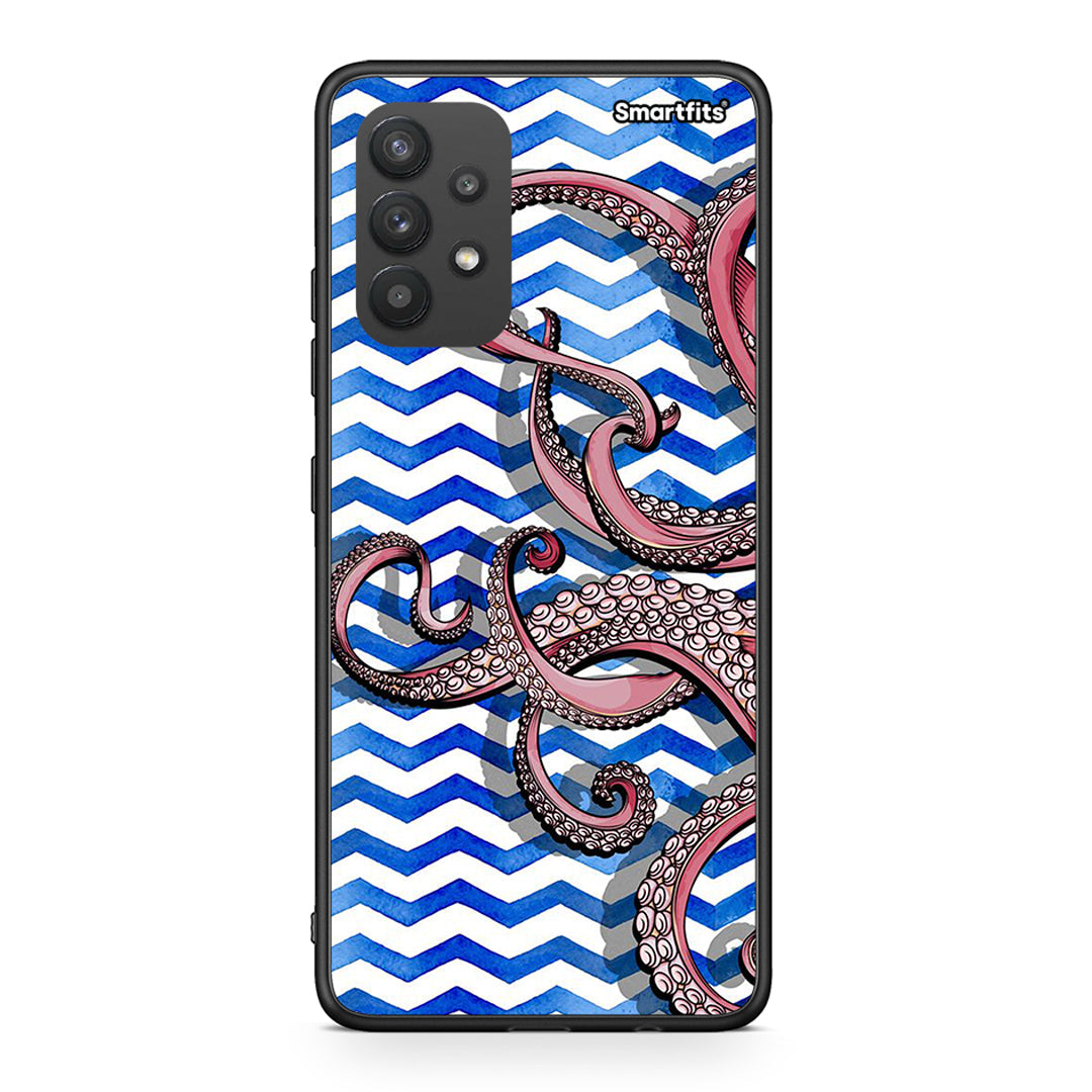 Samsung A32 4G Chevron Devilfish θήκη από τη Smartfits με σχέδιο στο πίσω μέρος και μαύρο περίβλημα | Smartphone case with colorful back and black bezels by Smartfits