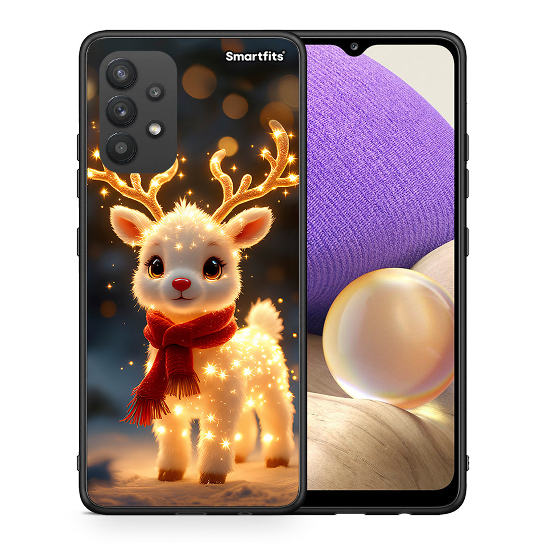 Θήκη Samsung A32 4G Christmas Cutie από τη Smartfits με σχέδιο στο πίσω μέρος και μαύρο περίβλημα | Samsung A32 4G Christmas Cutie case with colorful back and black bezels