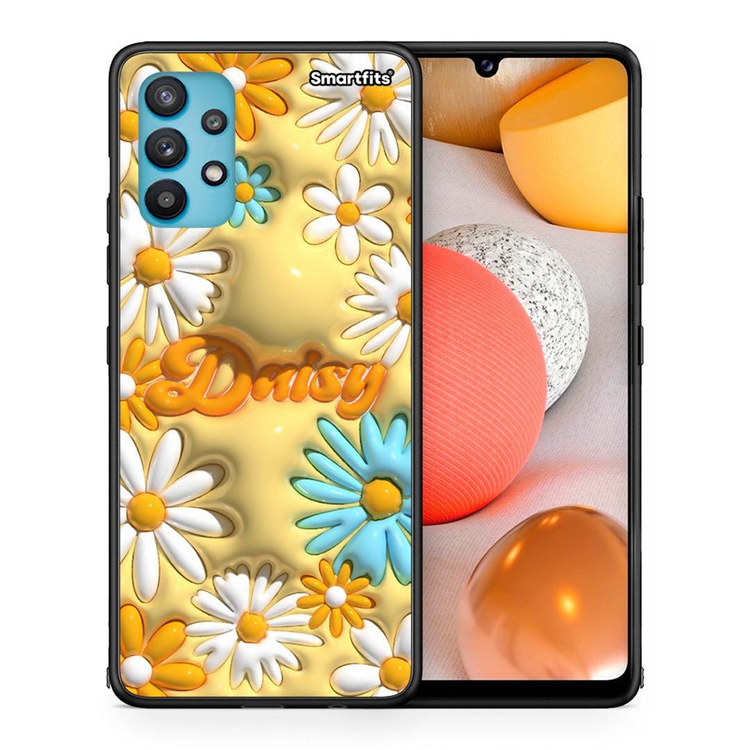 Θήκη Samsung Galaxy A32 5G  Bubble Daisies από τη Smartfits με σχέδιο στο πίσω μέρος και μαύρο περίβλημα | Samsung Galaxy A32 5G  Bubble Daisies case with colorful back and black bezels