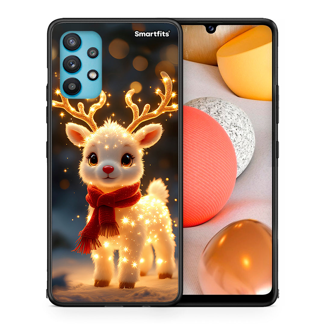 Θήκη Samsung Galaxy A32 5G  Christmas Cutie από τη Smartfits με σχέδιο στο πίσω μέρος και μαύρο περίβλημα | Samsung Galaxy A32 5G  Christmas Cutie case with colorful back and black bezels